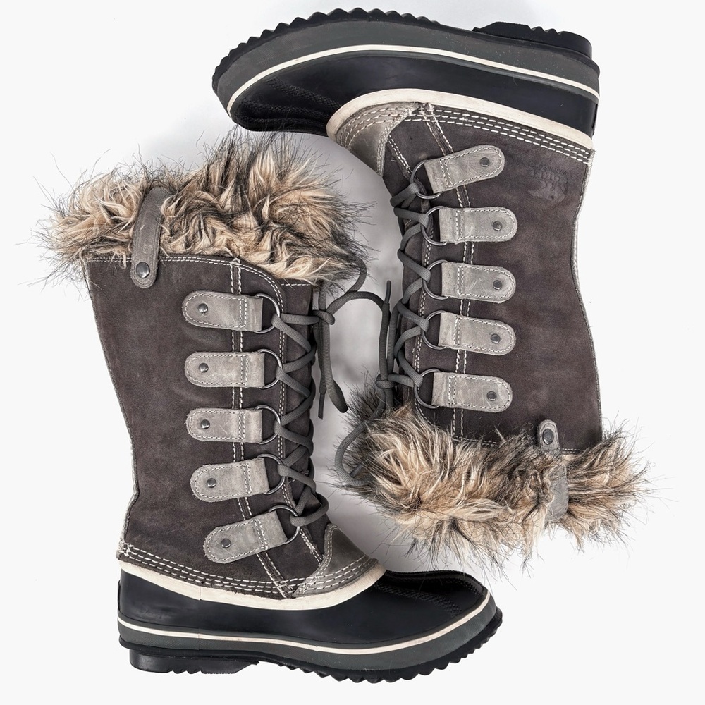 SOREL Joan of Arctic Suede Winter Snow Boots in Quarry Grey 6 - Picture 7 of 13